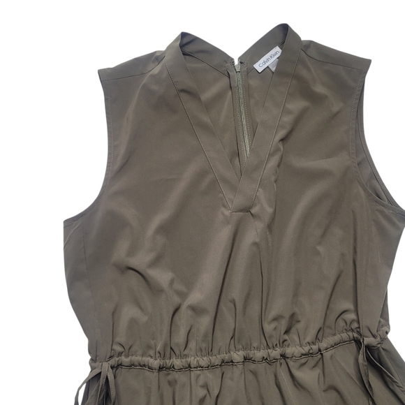 Calvin Klein Sleeveless Drawstring Waist Sheath Dress Size 16 - Picture 7 of 9